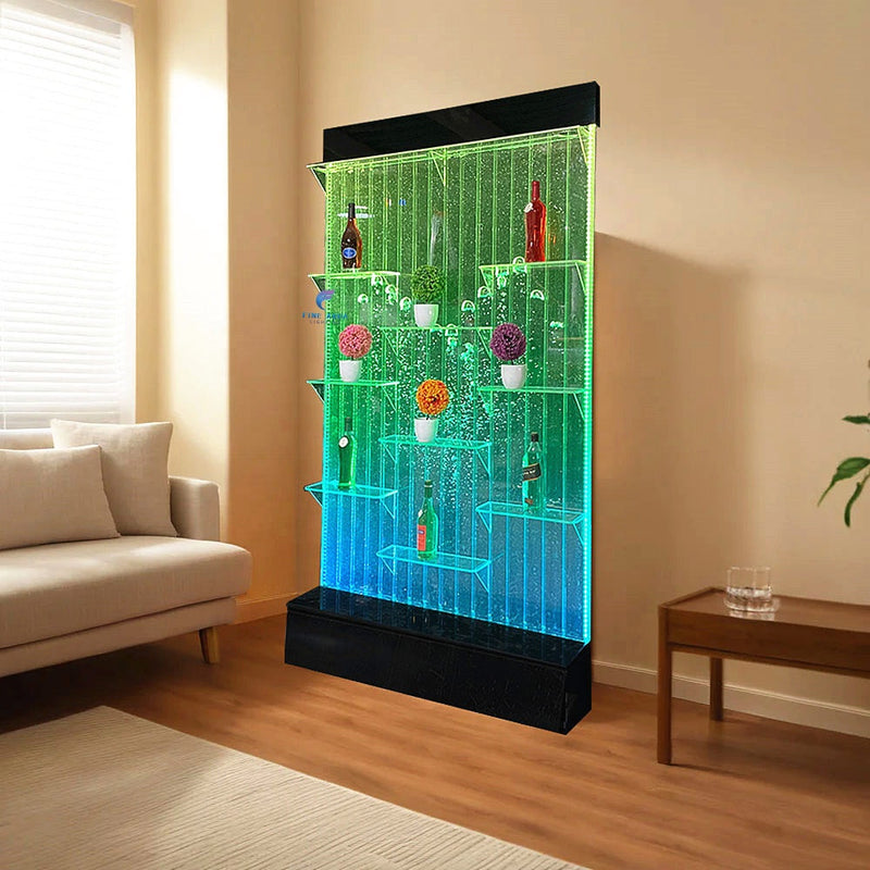 Painel decorativo de bolhas com prateleiras de LED RGB