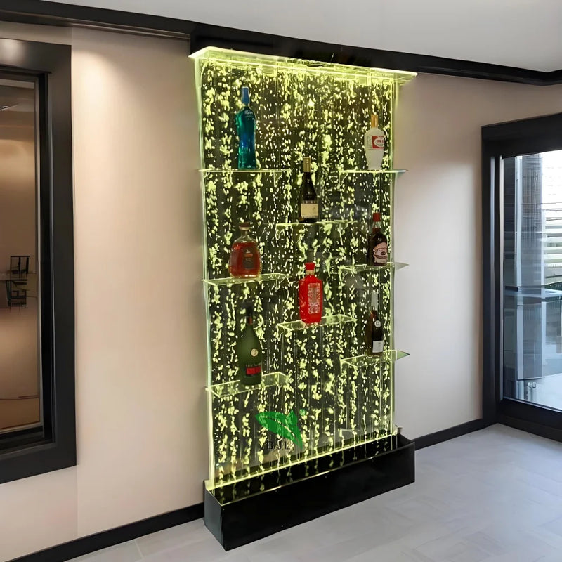 Painel decorativo de bolhas com prateleiras de LED RGB