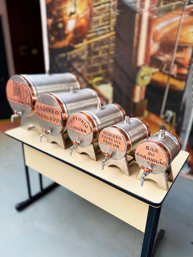 Barril de Cachaça e Destilados – Inox, Cobre | De 3L a 30L | Personalizável